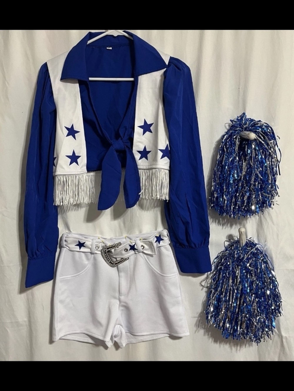 Cowboy GG-900 Cheerleader CX Outfit Blue/White w/Poms